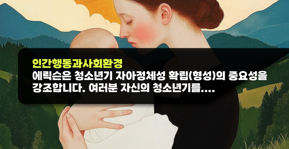 인간행동과사회환경 레포트 에릭슨은 청소년기 자아정체성 확립(형성)의 중요성