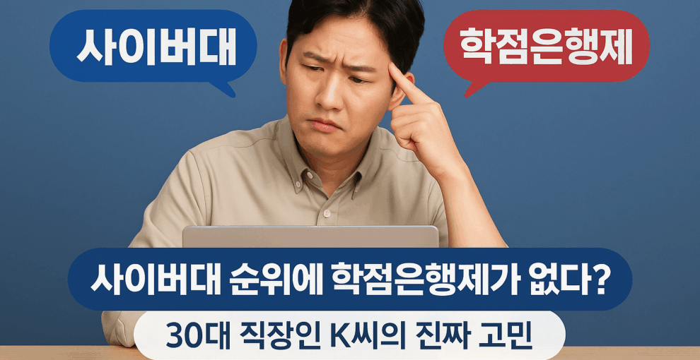 사이버대학교 순위에 학점은행제가 없다? ft.시간제수업